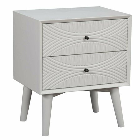 HOMEROOTS Groovy 1 Drawer Wood Nightstand, White 399253